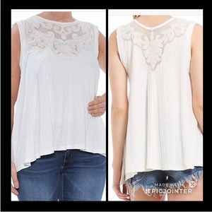 Free people creamy white long tank top SZ Large